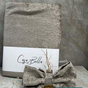 מפה קטיפה עיטורים מוקה חום CASA BELA+ מפיות